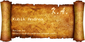 Kubik Andrea névjegykártya