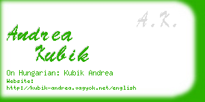 andrea kubik business card